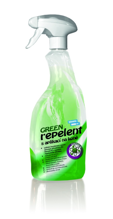 GREEN repellent applied to horses