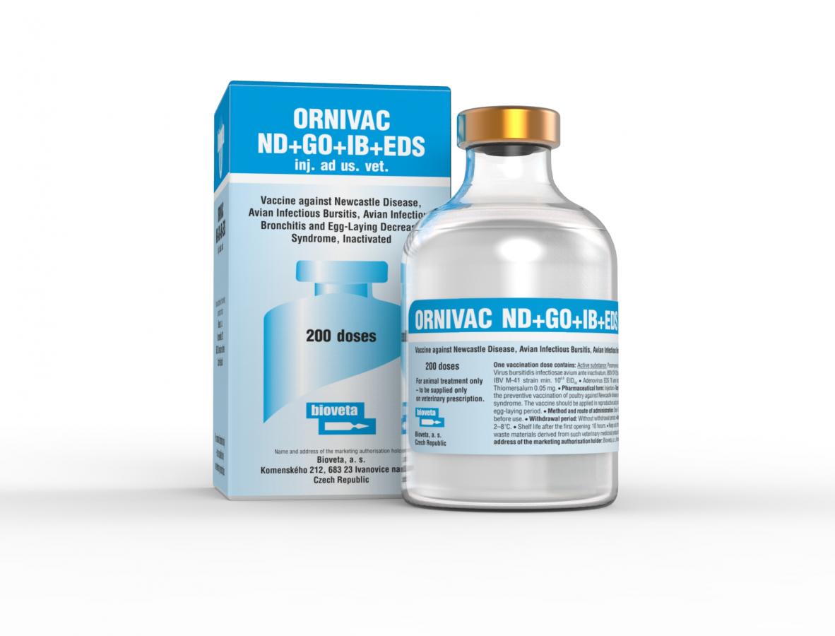 Ornivac ND+GO+IB+EDS emulsion for injection for domestic fowl