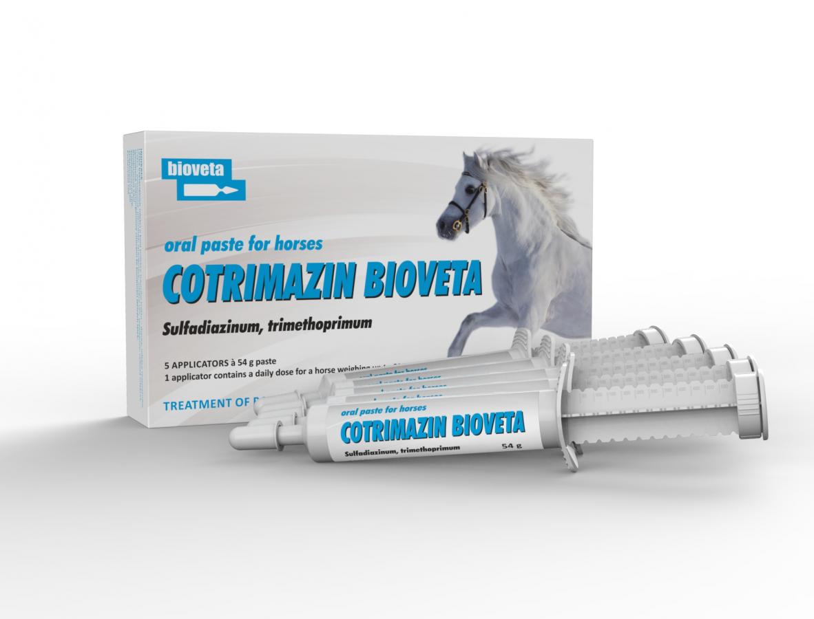 COTRIMAZIN Bioveta 288.2/58.0 mg/g oral paste Trimethoprimum, sulfadiazinum