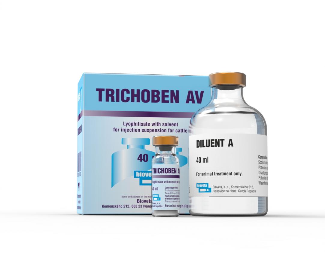 Trichoben AV, lyophilisate with solvent for injection suspension for cattle