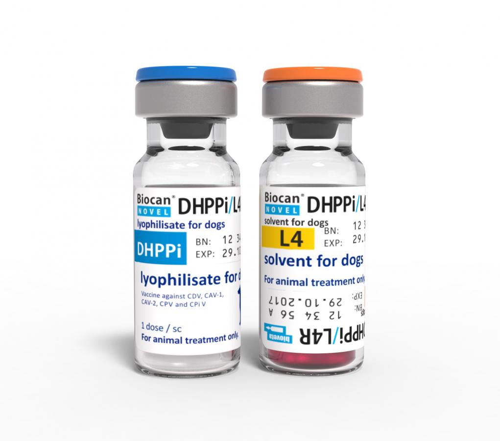 Biocan Novel DHPPi/L4R, lyophilisate and solvent for suspension for injection for dogs